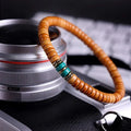 Oathcord Natural Olive Pit & Zircon Bead Bracelet