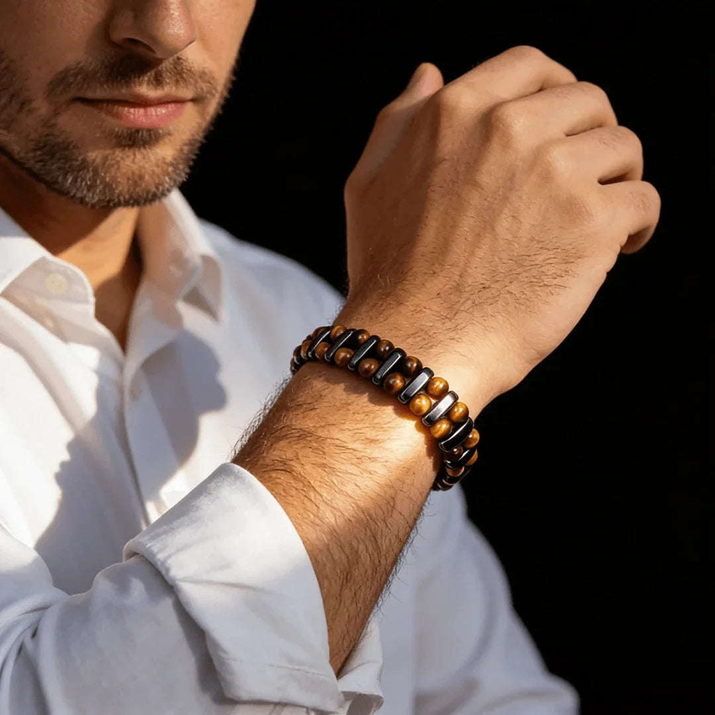 Oathcord Natural Tiger’s Eye Stone Bead Bracelet