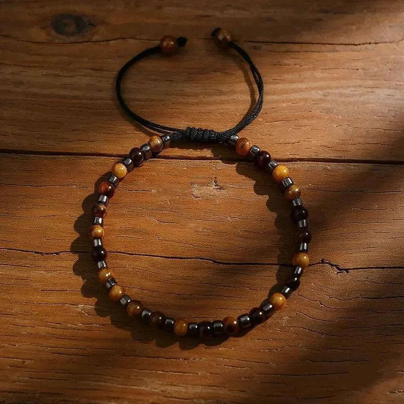 Oathcord Natural Tiger’s Eye Stone Bead Bracelet
