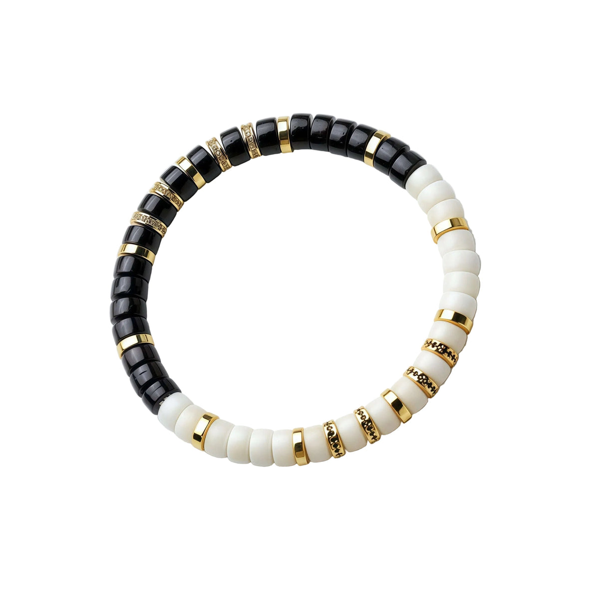 Oathcord Black & White Bodhi Seed Bracelet