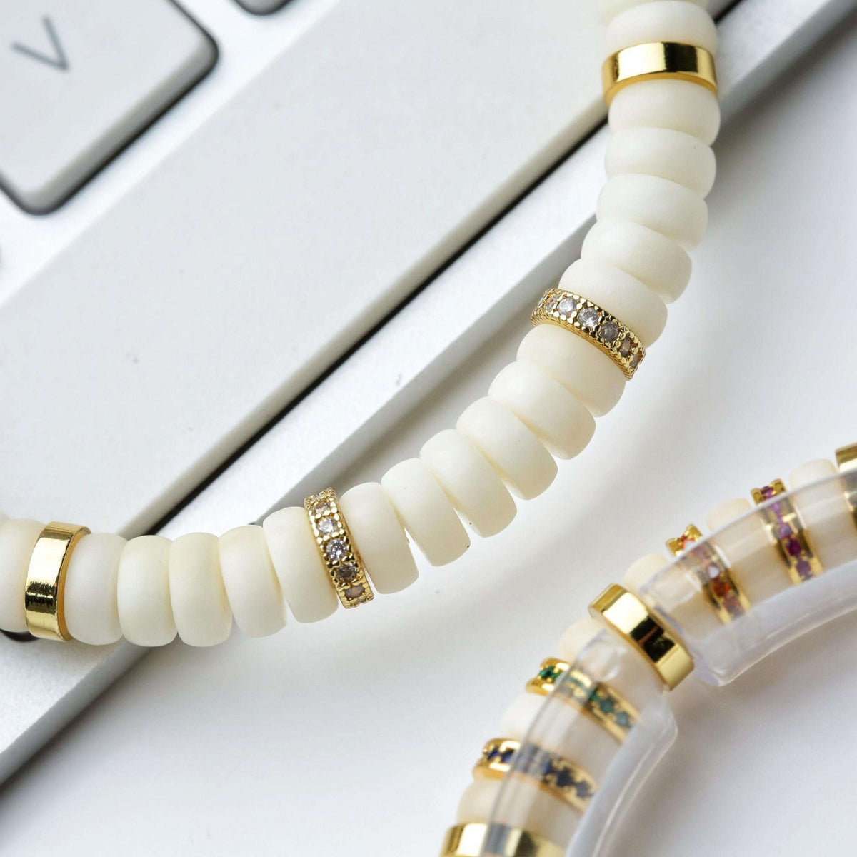Oathcord White Bodhi Seed Bead Bracelet