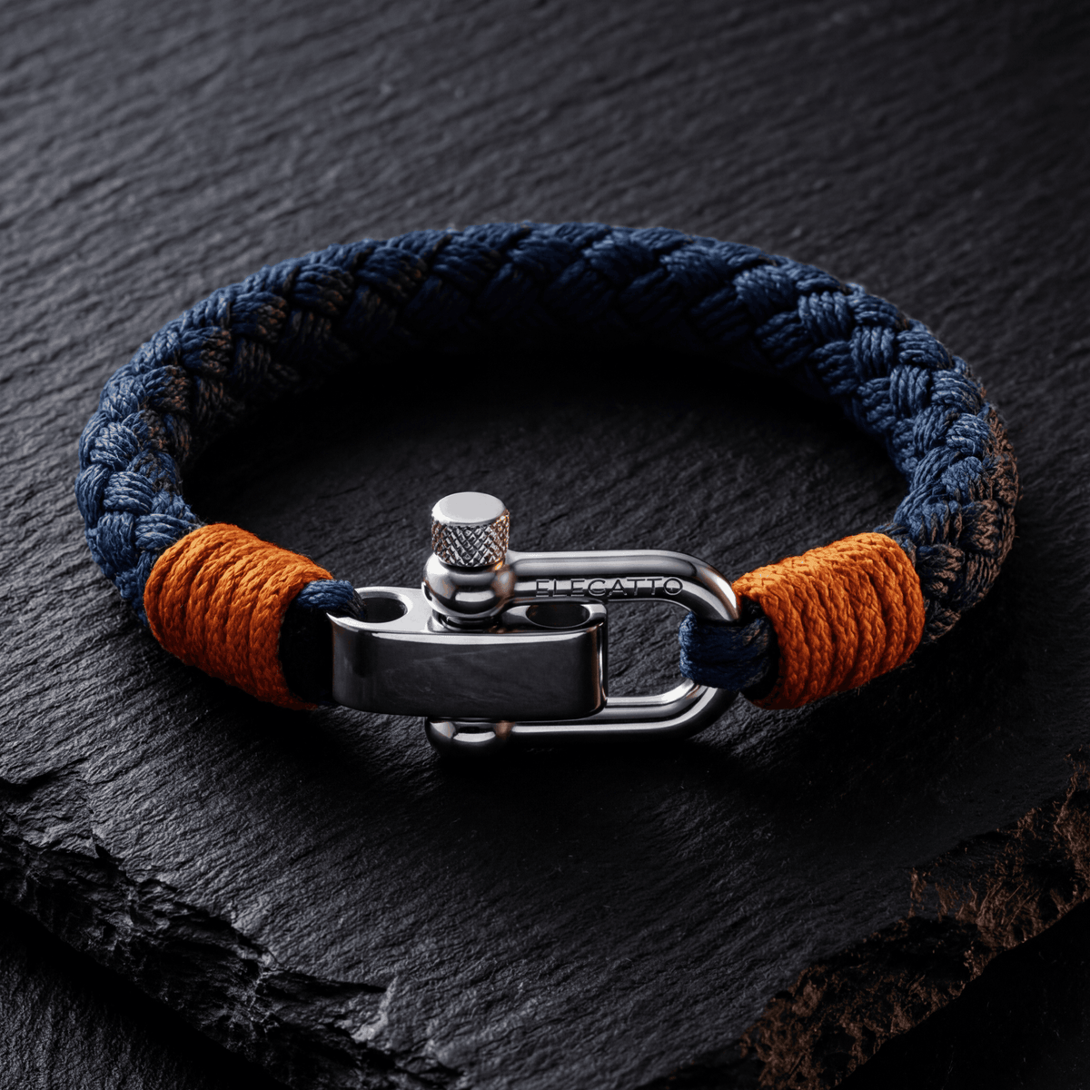 Oathcord Aegean Blue Cotton Rope Shackle Bracelet