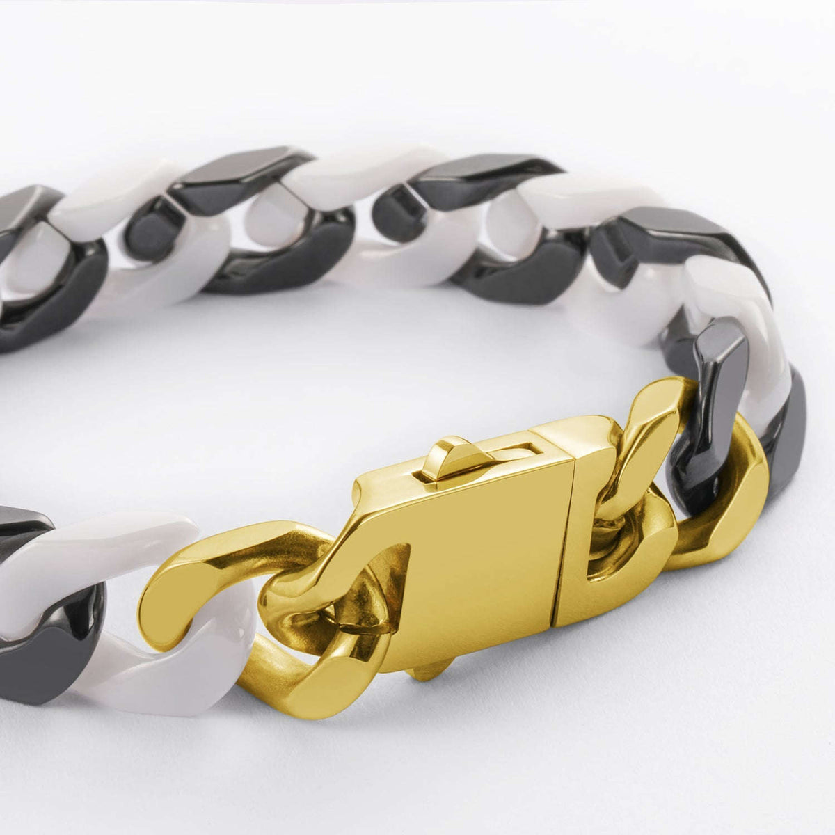 Oathcord Ceramic Cuban Link Bracelet – Multi-Color - Panda B-Silver