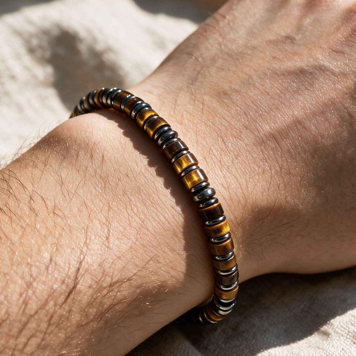 Oathcord Natural Tiger’s Eye Stone Bead Bracelet