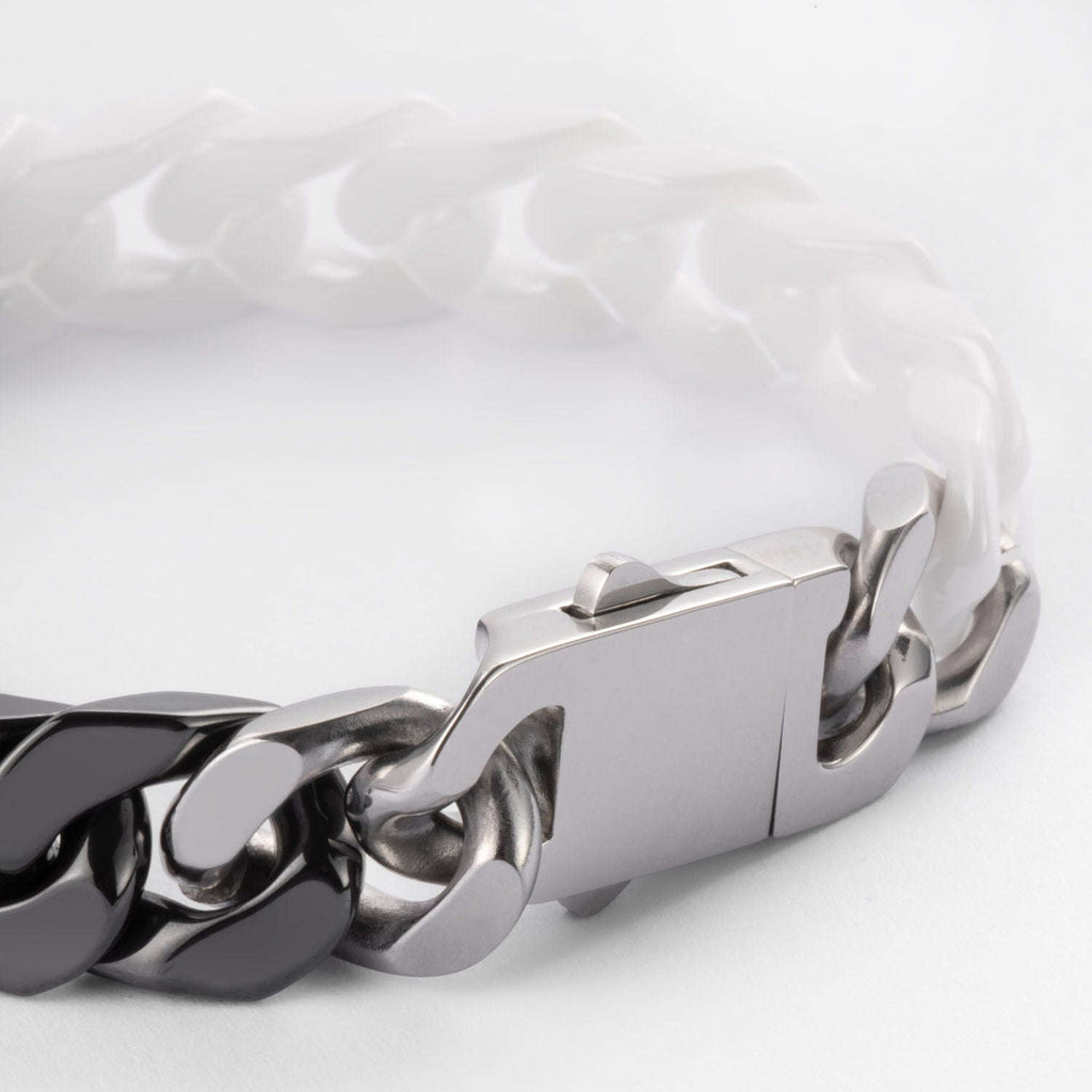 Oathcord Ceramic Cuban Link Bracelet – Multi-Color - Panda B-Silver