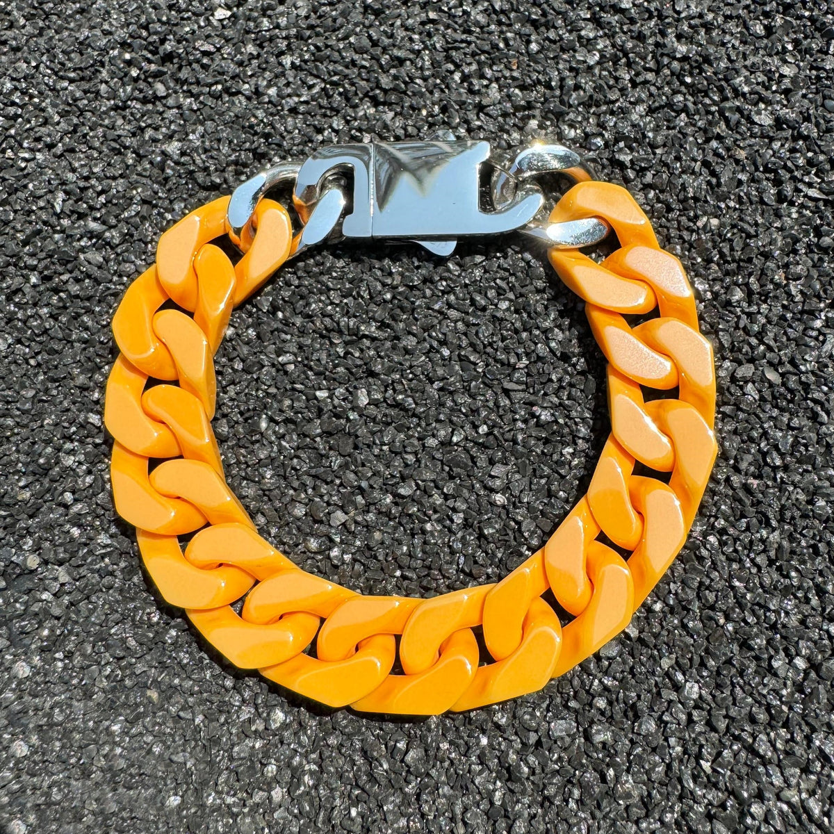 Oathcord Chunky Ceramic Cuban Link Bracelet – Multi-Color - Black