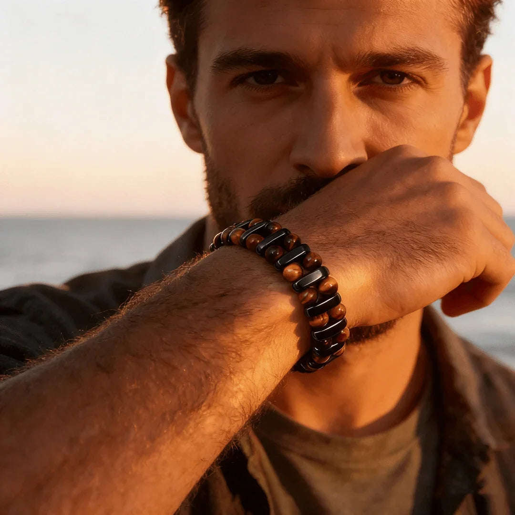 Oathcord Natural Tiger’s Eye Stone Bead Bracelet