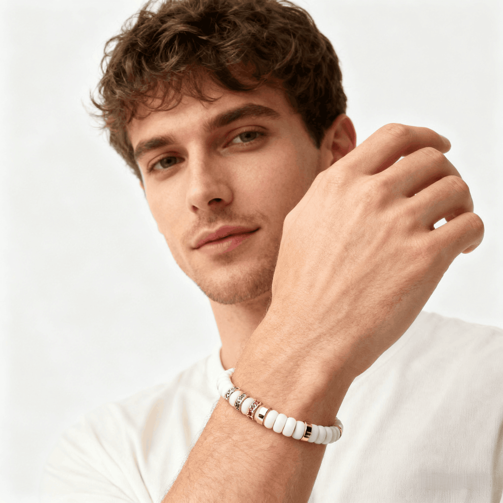 Oathcord White Bodhi Seed Bead Bracelet
