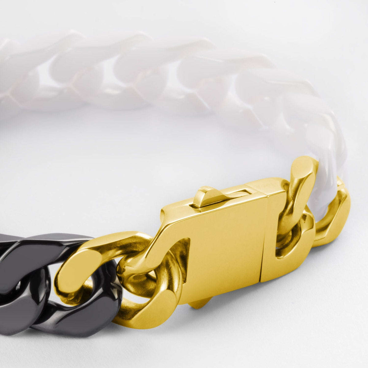 Oathcord Ceramic Cuban Link Bracelet – Multi-Color - Panda B-Silver
