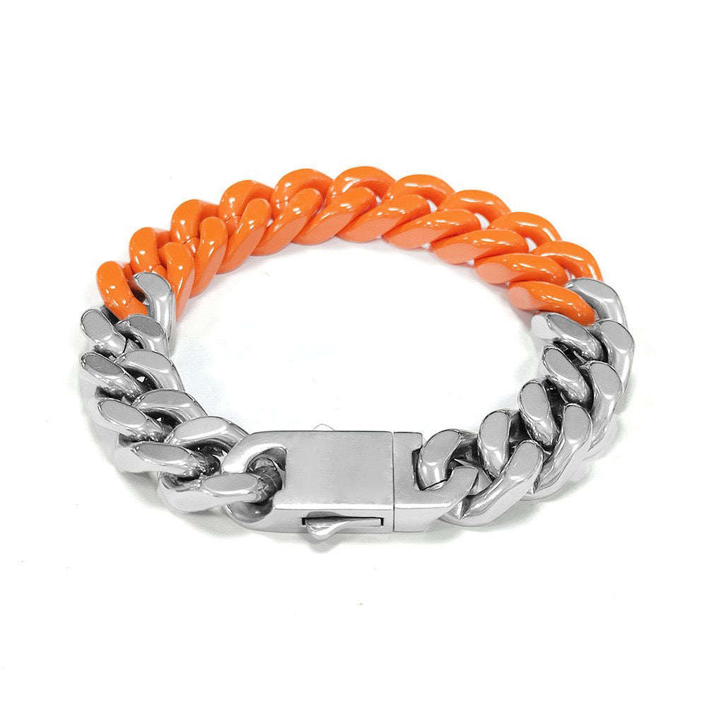 Oathcord Colorful Titanium Cuban Link Bracelet - Purple