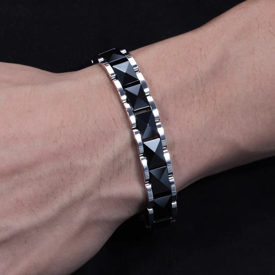 Oathcord Magnetic Germanium Ceramic Link Bracelet - White