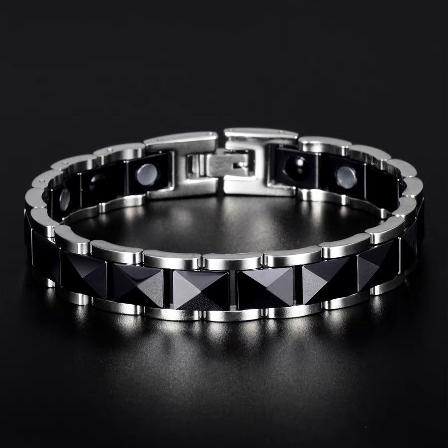 Oathcord Magnetic Germanium Ceramic Link Bracelet - Black