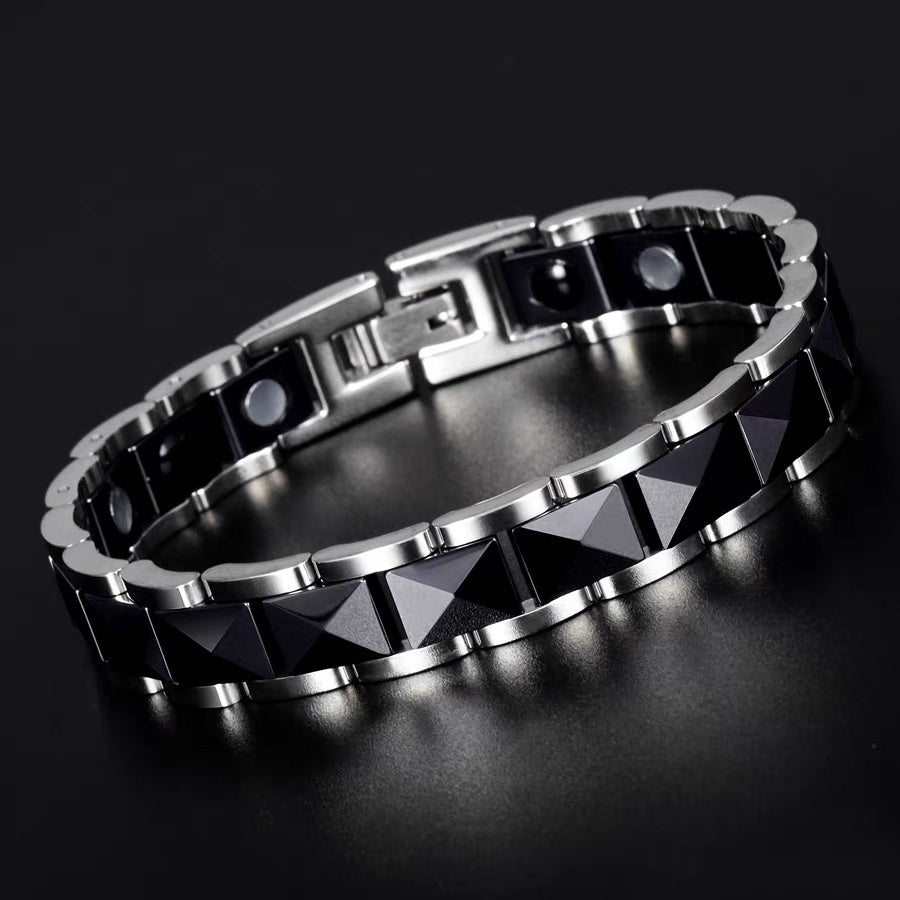 Oathcord Magnetic Germanium Ceramic Link Bracelet - White