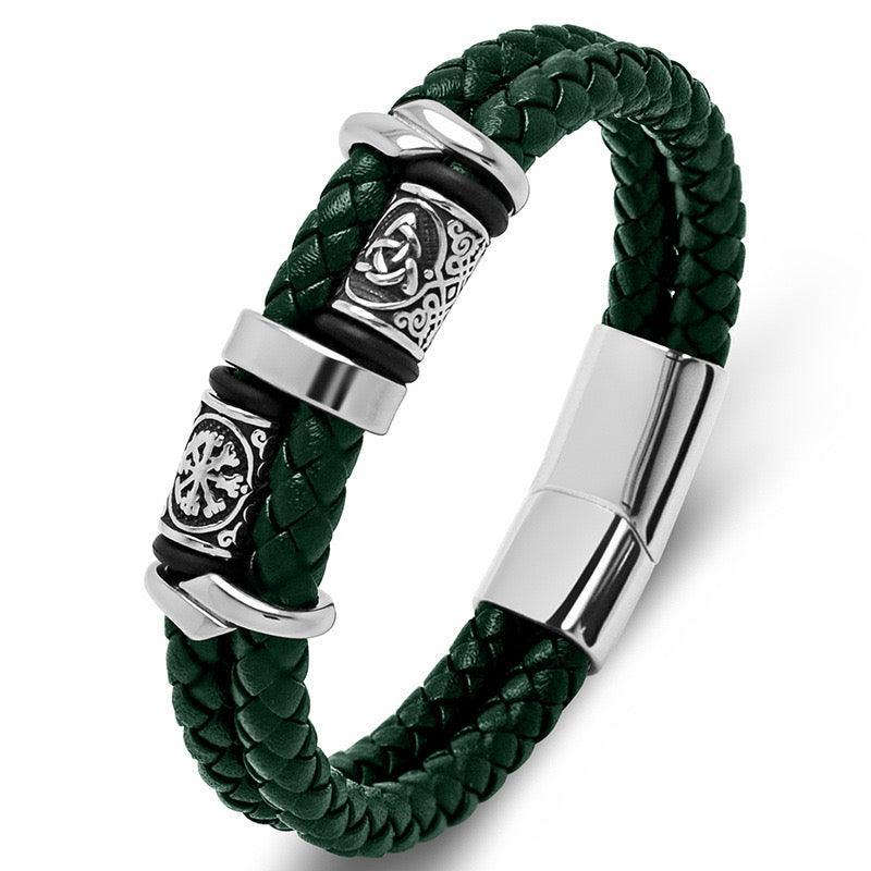 Oathcord Viking Double-Braided Leather Bracelet - Brown