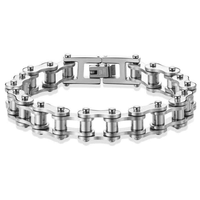 Oathcord 10mm Biker Chain Steel Bracelet - Silver