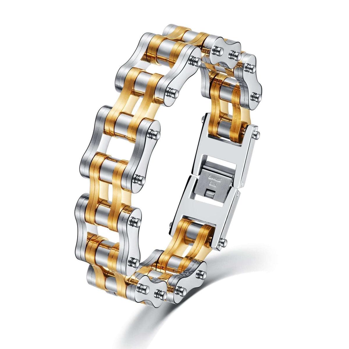 Oathcord Heavy Biker Chain Bracelet - Silver+Gold