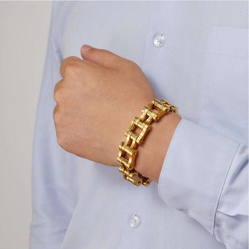 Oathcord Heavy Biker Chain Bracelet - Gold
