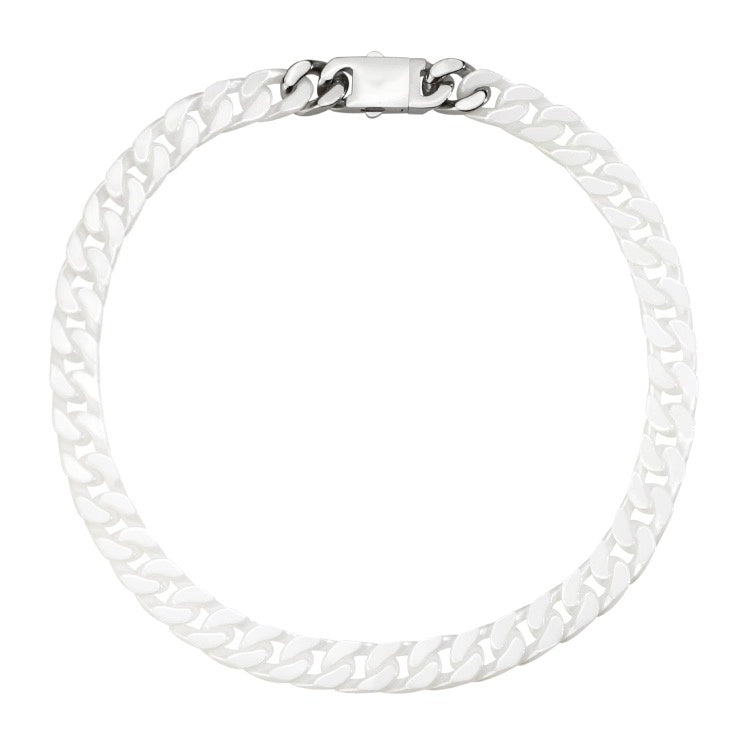 Oathcord Chunky Ceramic Cuban Link Bracelet – Multi-Color - White