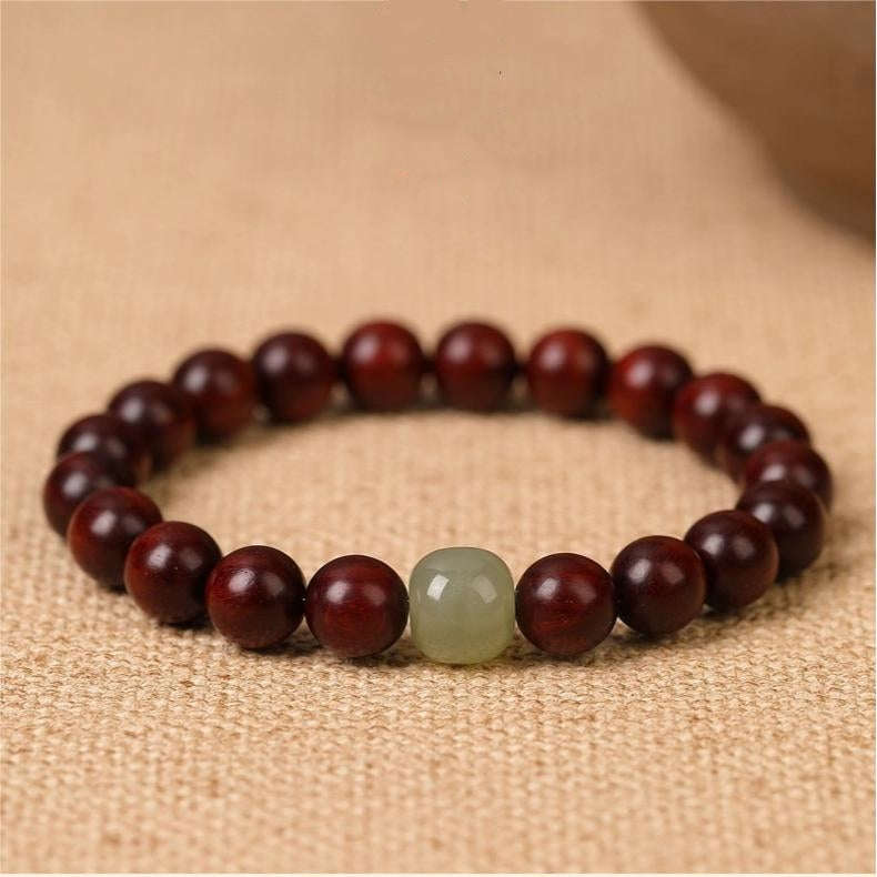 Oathcord Rosewood & Jade Beaded Bracelet