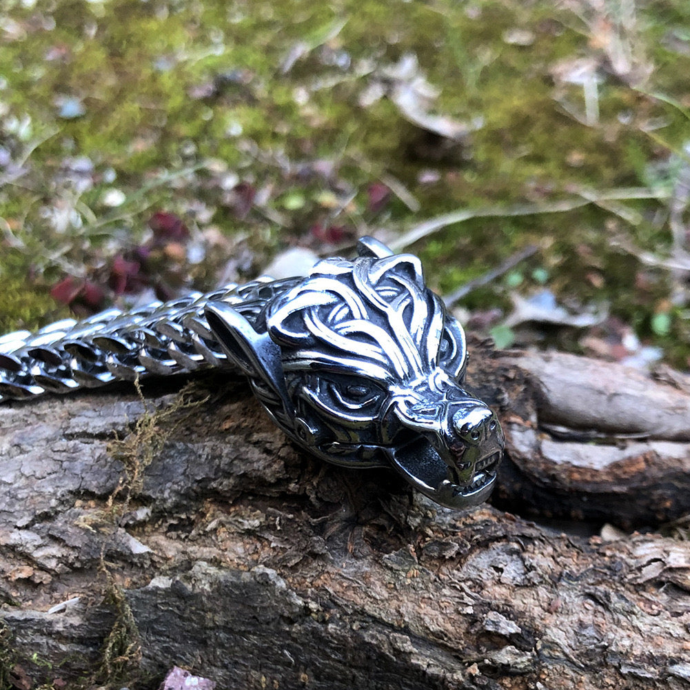 Oathcord Viking Wolf Stainless Steel Bracelet