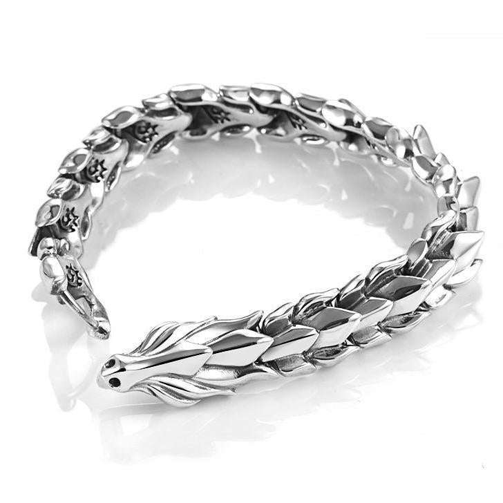 Oathcord Dragon Bone Stainless Steel Link Bracelet