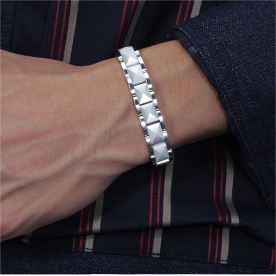 Oathcord Magnetic Germanium Ceramic Link Bracelet - White