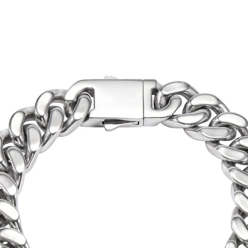 Oathcord Chunky Cuban Link Bracelet – Silver & Gold - Silver