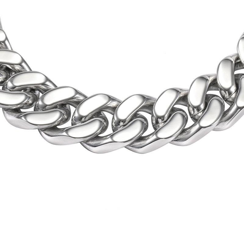 Oathcord Chunky Cuban Link Bracelet – Silver & Gold - Silver