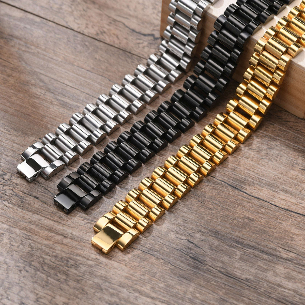 Oathcord 15mm Wide Stainless Steel Strap Bracelet