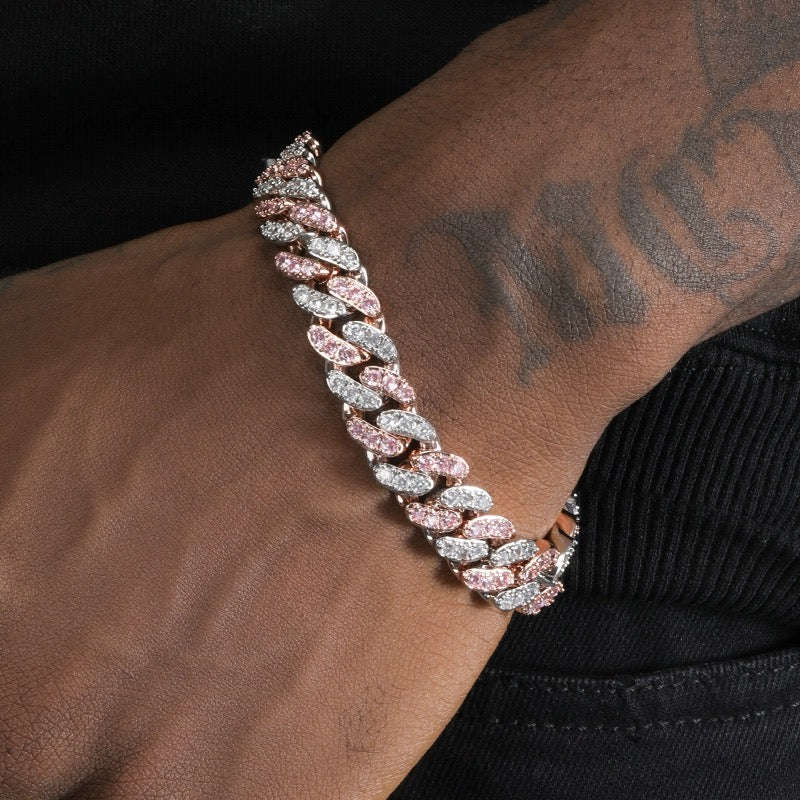 Oathcord Two-Tone Zircon Cuban Link Bracelet