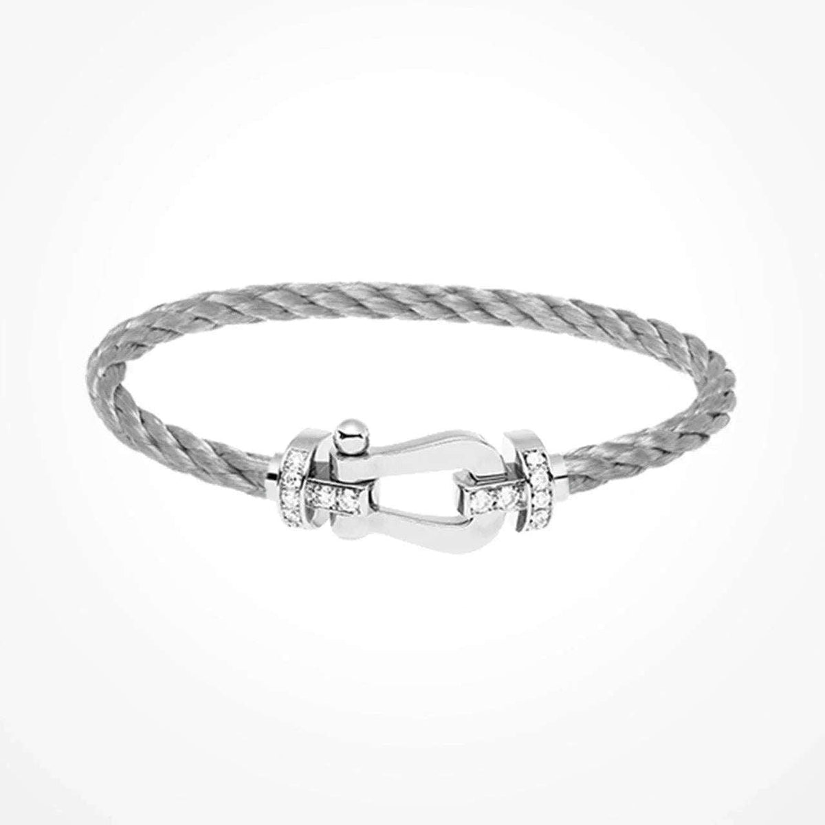 Oathcord U-Shaped Clasp Stainless Steel Bracelet - Silver