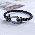 Oathcord U-Shaped Clasp Stainless Steel Bracelet - Black