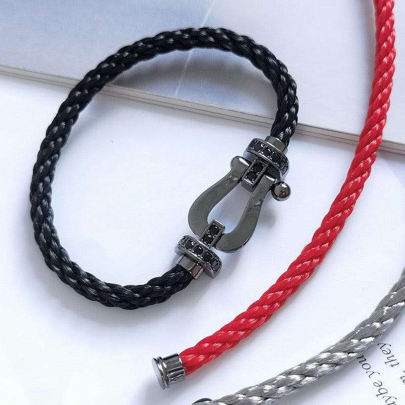 Oathcord U-Shaped Clasp Stainless Steel Bracelet - Silver