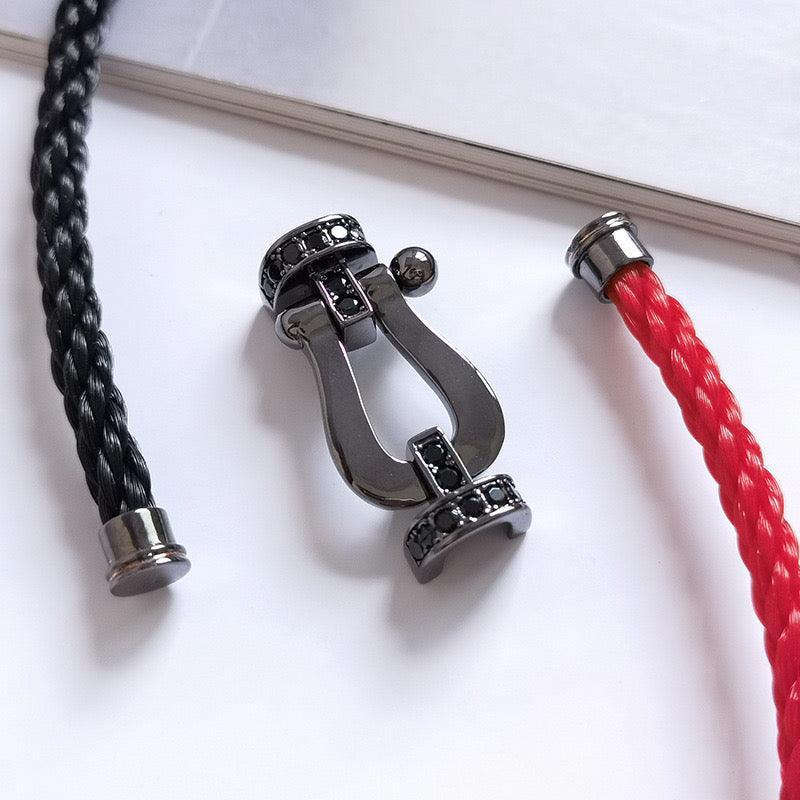 Oathcord U-Shaped Clasp Stainless Steel Bracelet - Silver