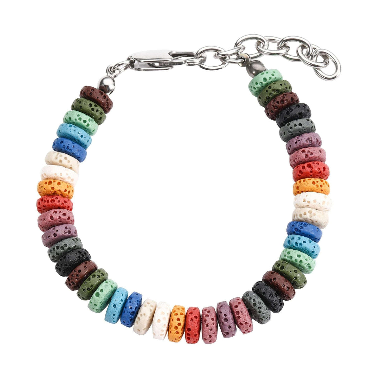 Oathcord Natural Lava Stone Bead Bracelet
