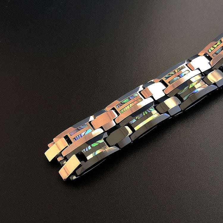 Oathcord Tungsten & Ceramic Germanium Bracelet - Black