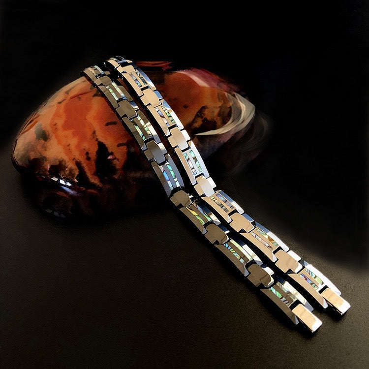 Oathcord Tungsten & Ceramic Germanium Bracelet - Black