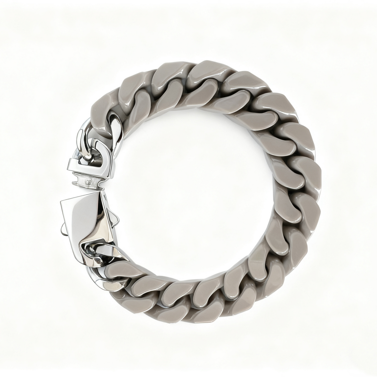 Oathcord Chunky Ceramic Cuban Link Bracelet – Multi-Color - Black
