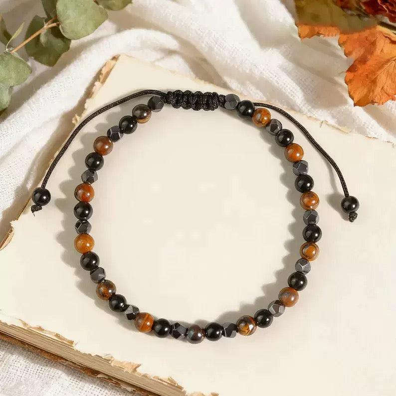 Oathcord Natural Tiger’s Eye Stone Bead Bracelet