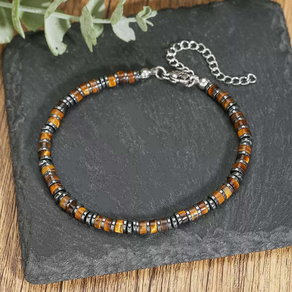 Oathcord Natural Tiger’s Eye Stone Bead Bracelet
