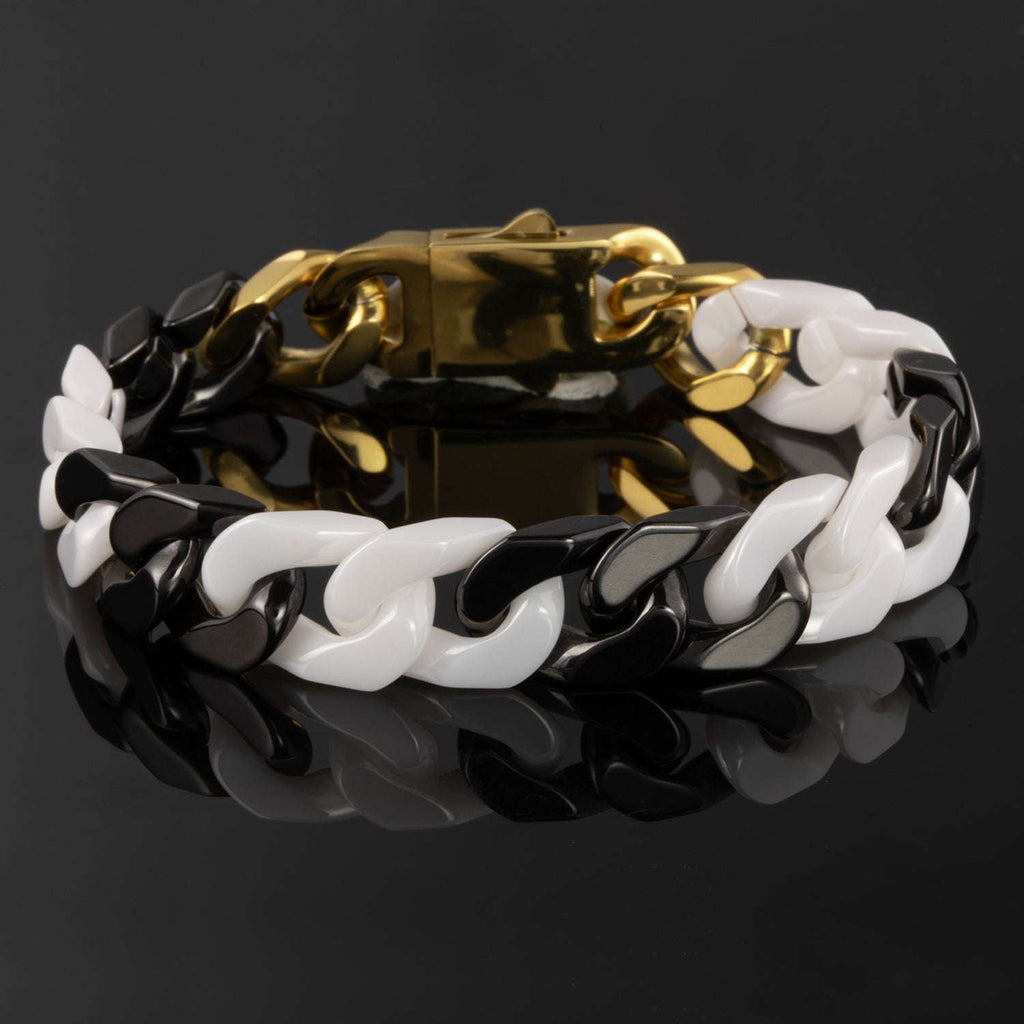 Oathcord Ceramic Cuban Link Bracelet – Multi-Color - Panda A-Silver