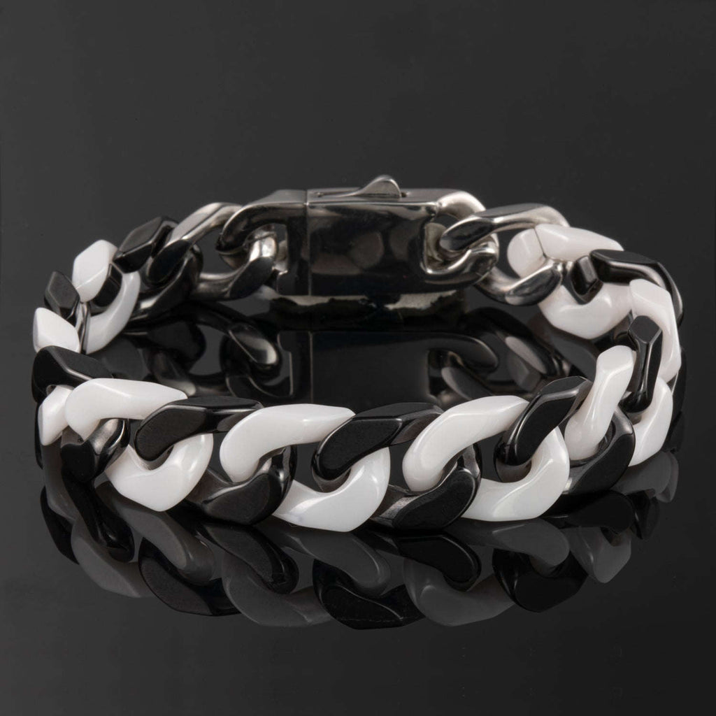 Oathcord Ceramic Cuban Link Bracelet – Multi-Color - Panda A-Silver