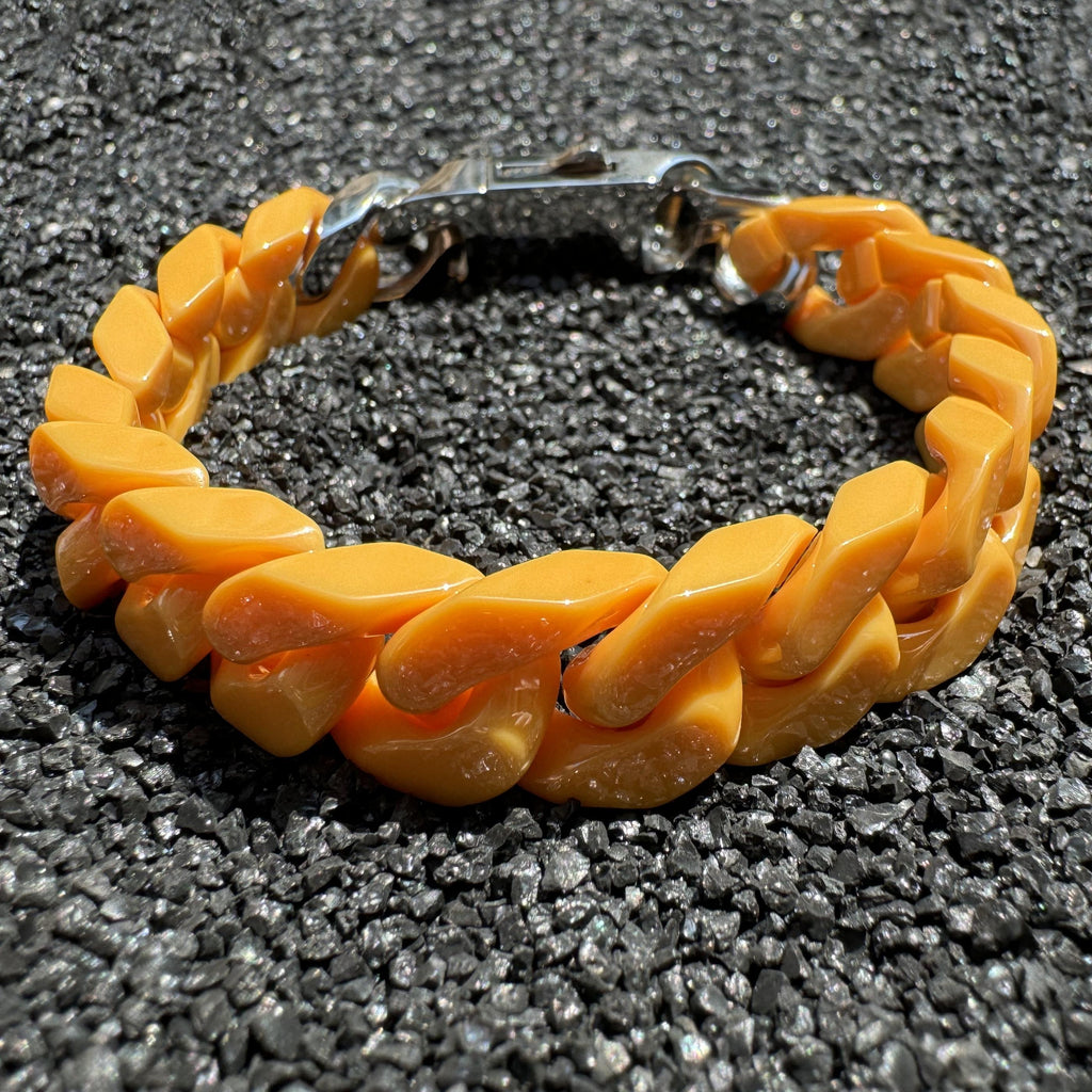Oathcord Chunky Ceramic Cuban Link Bracelet – Multi-Color - Black