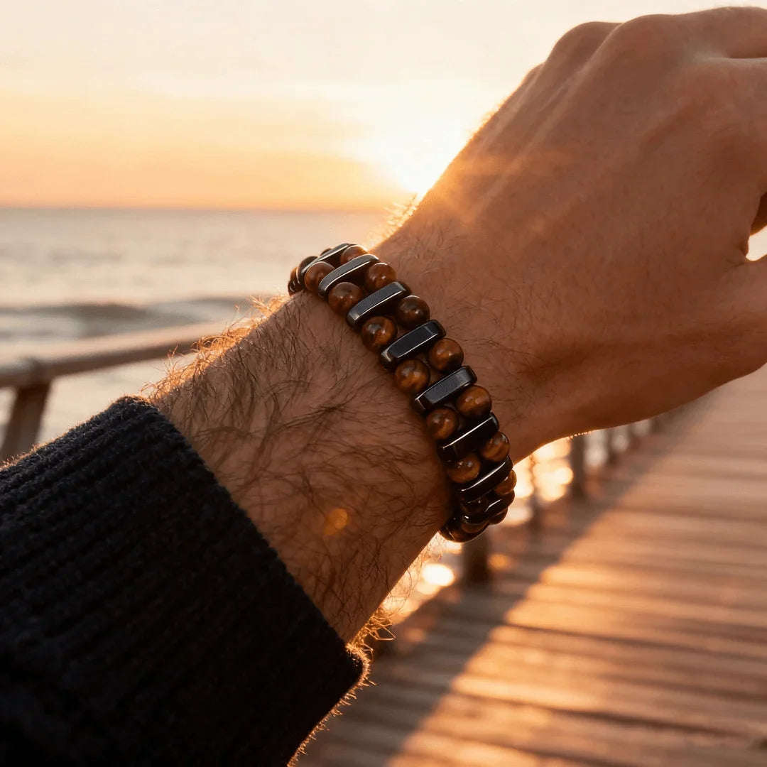 Oathcord Natural Tiger’s Eye Stone Bead Bracelet