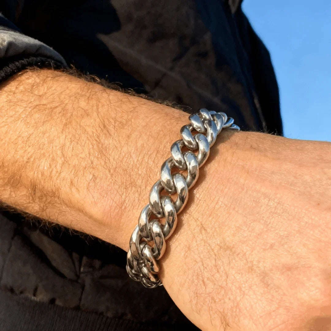 Oathcord Chunky Cuban Link Bracelet – Silver & Gold - Silver