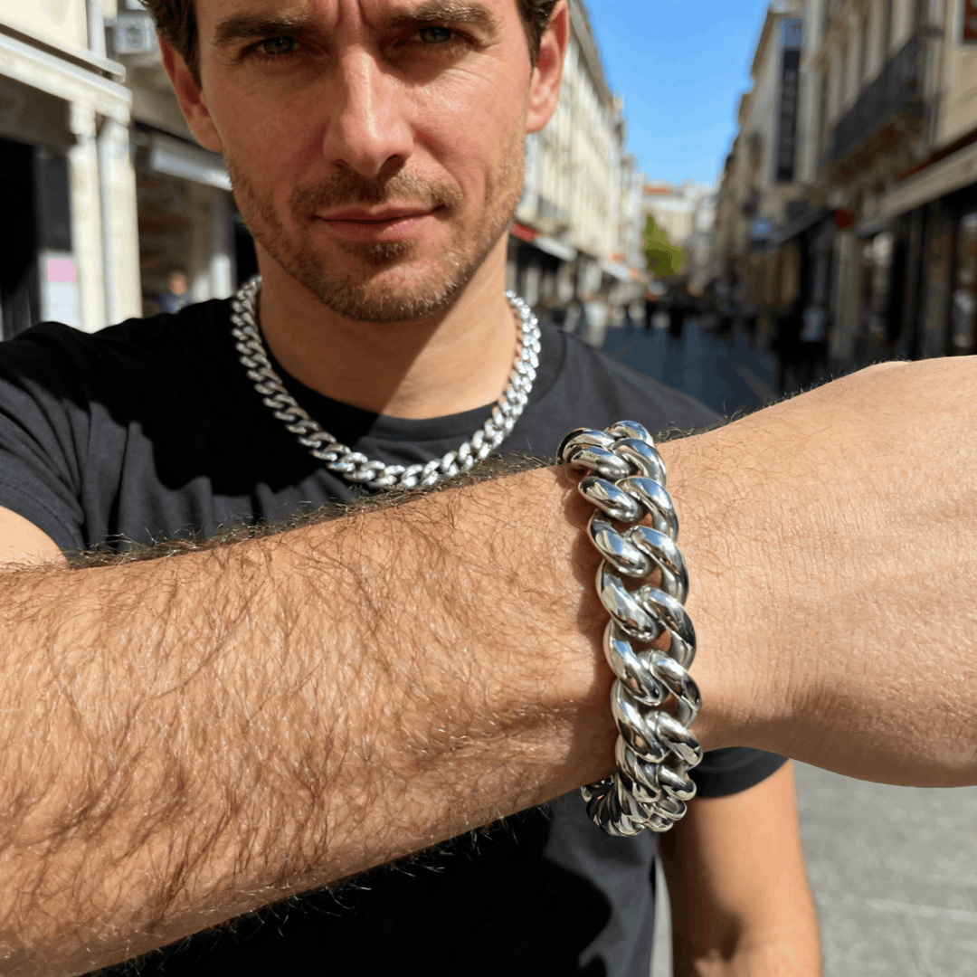 Oathcord 13mm Chunky Cuban Link Steel Bracelet