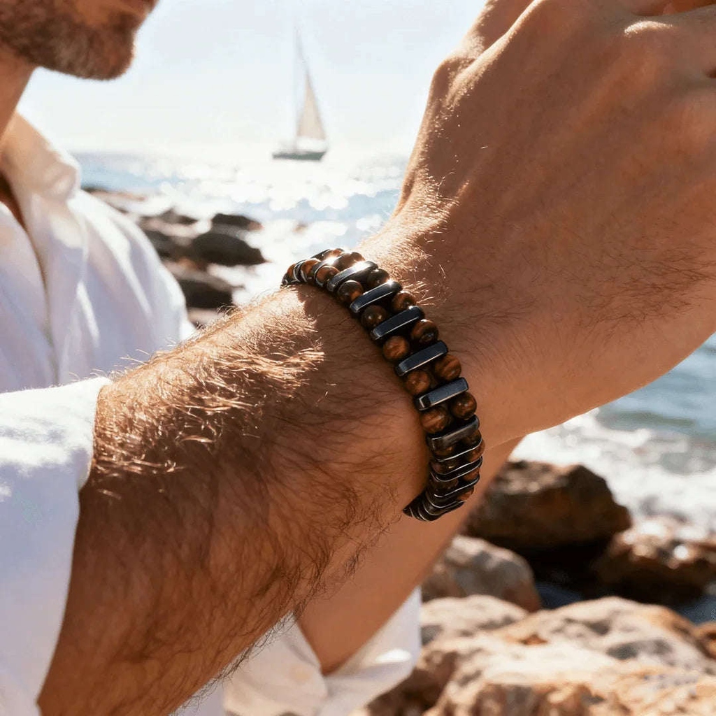 Oathcord Natural Tiger’s Eye Stone Bead Bracelet