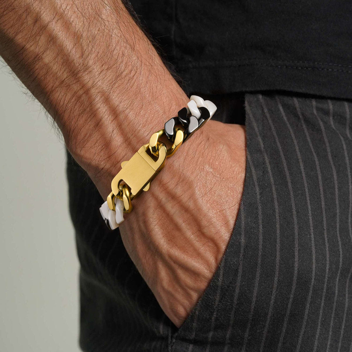 Oathcord Ceramic Cuban Link Bracelet – Multi-Color - Panda A-Gold