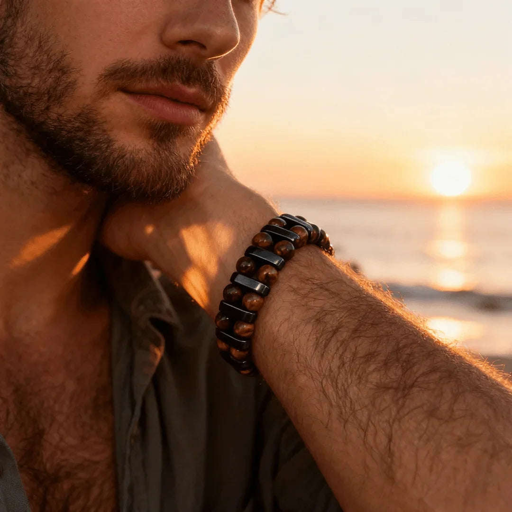 Oathcord Natural Tiger’s Eye Stone Bead Bracelet