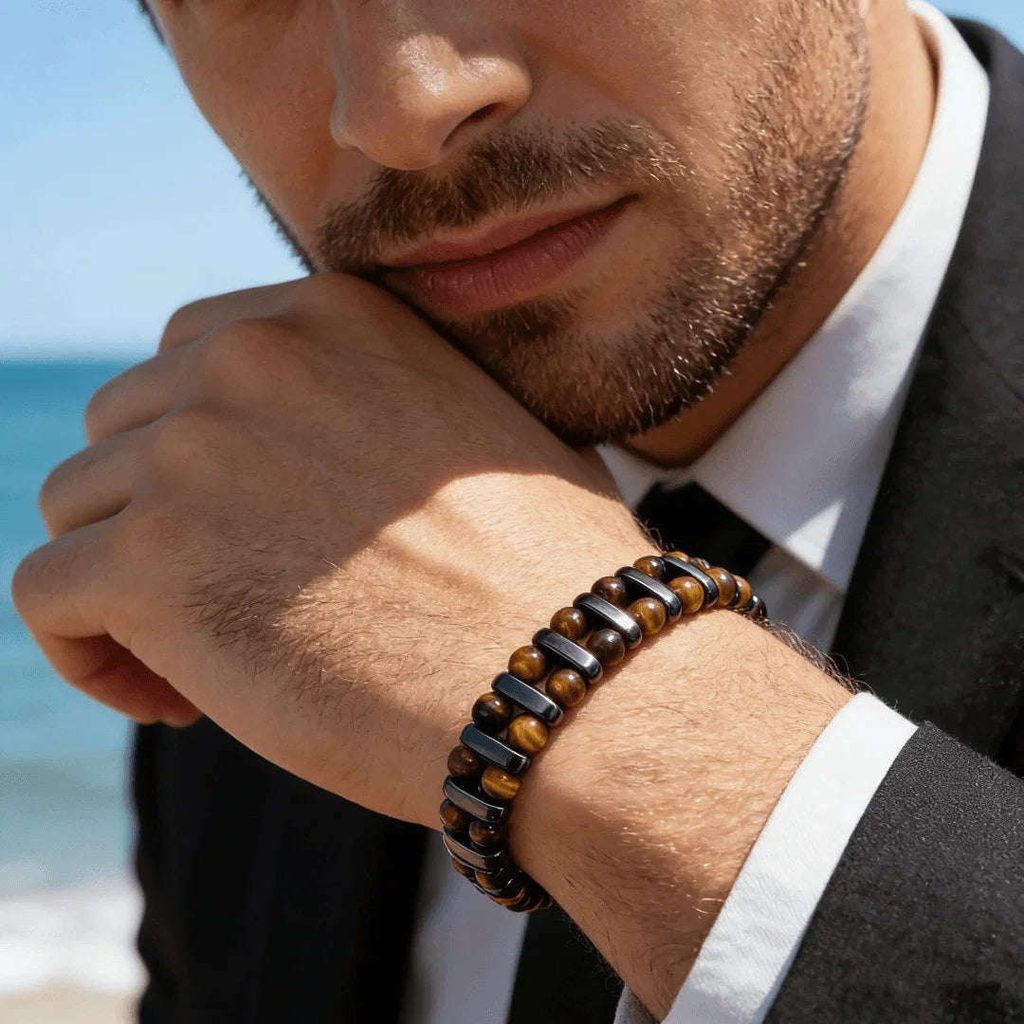 Oathcord Natural Tiger’s Eye Stone Bead Bracelet